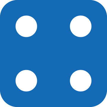 recommend clip art: Dice graphic icons. Blue game dice cube with four dots. Gambling object to play in casino, poker. Face of cube. Traditional die with numbers of 4 dots 