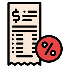 discount bill food delivery icon