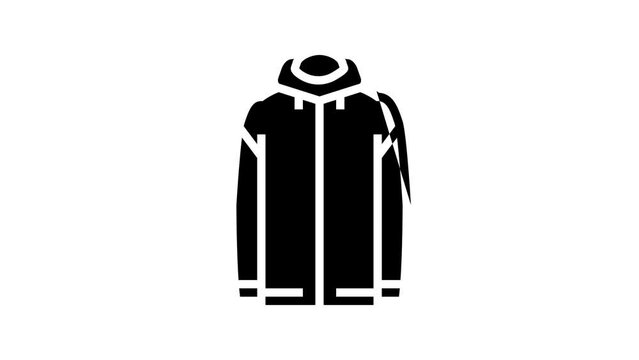 windproof outerwear male line icon animation