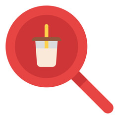 search bubble tea food delivery drink icon