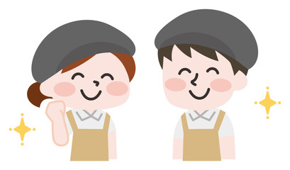 笑顔の飲食店スタッフ