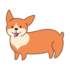 Obraz na płótnie Canvas cartoon vector illustration of funny corgi dog