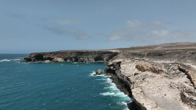 Fuerteventura El Cotillo Cliff seen from the sky