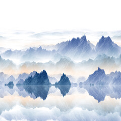 mountains and clouds