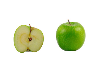 Fresh green apple isolated on transparent background