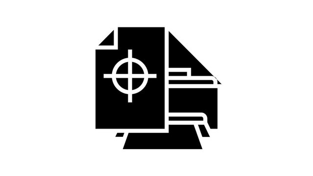 printing paper sheet line icon animation
