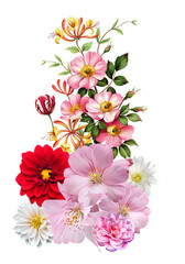 Digital Flower, Floral Beautiful Textile Flower Design