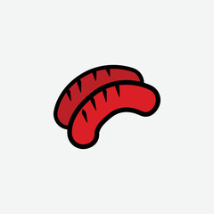 Sausage Icon. Fast Food Concept. - Vector