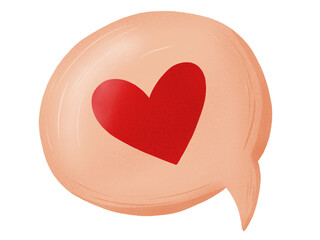 Speech bubble with a heart