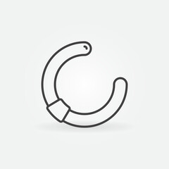 Rainworm vector concept outline round icon or sign