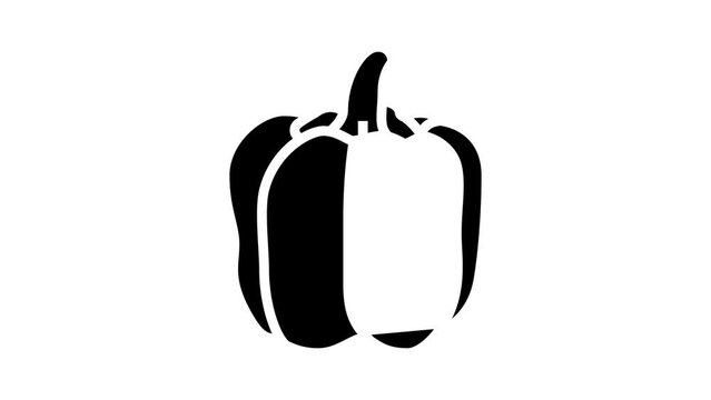 green pepper food glyph icon animation