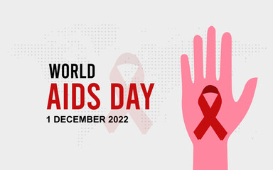 Fototapeta premium Vector illustration of HIV aids awareness background isolated on white. World Aids Day concept. 1 December.