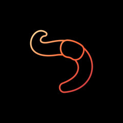 Fat Worm vector concept linear colorful icon on dark background