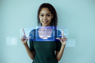 Labor law, law digital on screen concept.