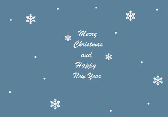 christmas background with snowflakes. Vector text on white background. Merry Christmas and Happy New Year lettering for invitation and greeting card, prints