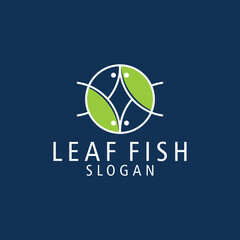 fish leaf logo icon,template,flet © Zayn