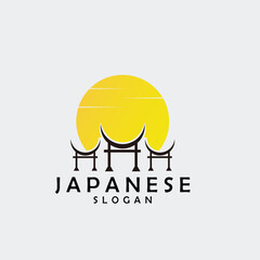 torii logo japanese culture symbol vector illustration design