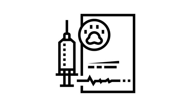 euthanasia domestic pet line icon animation