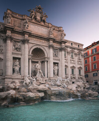Fototapeta na wymiar Famous Trevi Fountain in Rome, Italy in the morning
