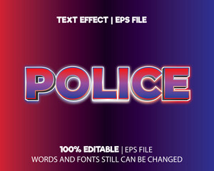 text effect editable vector eps file red blue police lights theme