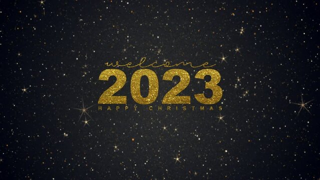 Welcome 2023. Happy Christmas. Luxury Greeting Card. 02.