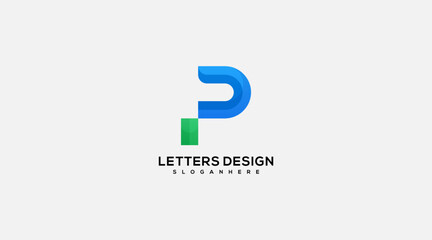 Letter P logo icon design template elements 
