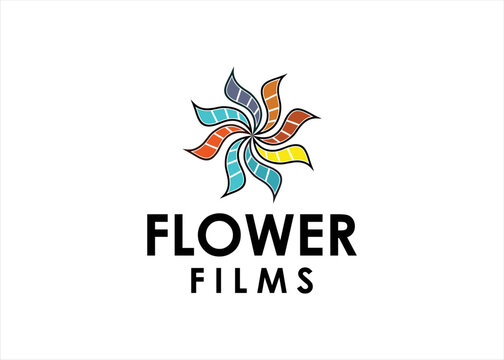 film logo design colorful flower concept