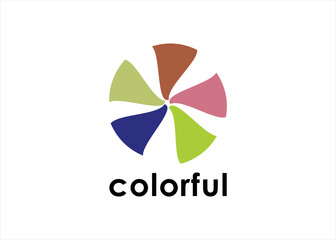 Fototapeta na wymiar flower logo design colorful abstract