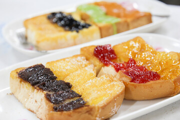 Butter Sweetened Condensed Milk and Sugar on Toast