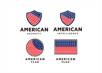 american flag logo shield security usa
