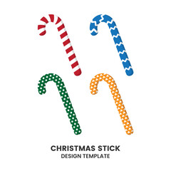 Christmas candy canes set. Christmas stick