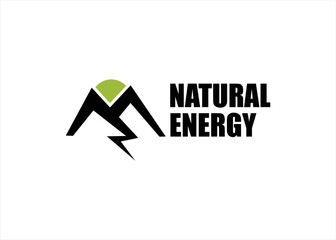 nature energy logo design symbol mountain