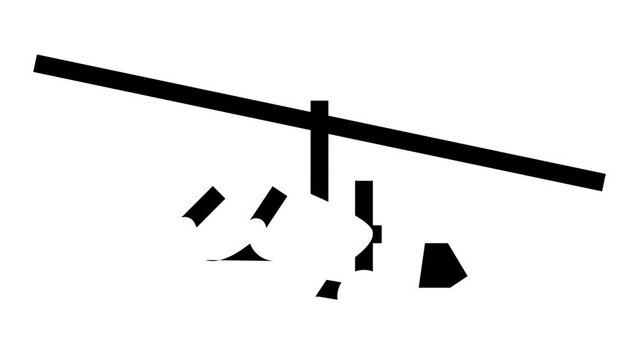 gyroplane airplane aircraft glyph icon animation