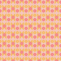 Seamless pattern design with made of yellow and pink triangular geometric shapes