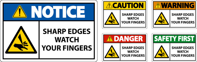 Warning Sharp Edges Watch Your Fingers On White Background