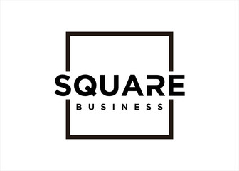 business logo template sketch frame border modern minimalist square box simple line art