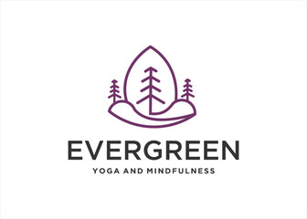 evergreen logo design hill peak