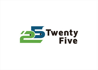 25 logo twenty five number design