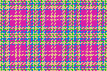 Check textile seamless. Plaid pattern tartan. Fabric vector background texture.