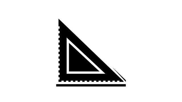 layout square carpenter tool line icon animation