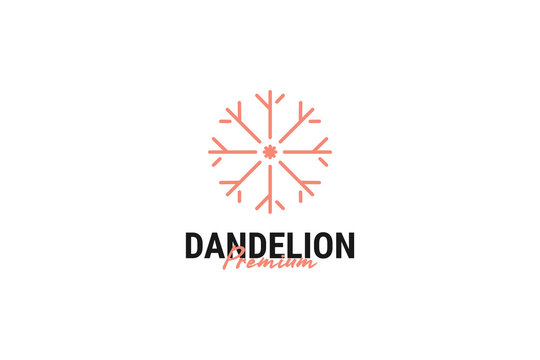 Dandelion logo design vector template illustration