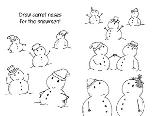 Schneemänner ohne Nasen