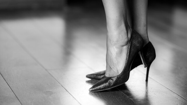 Luxury high heeled shiny shoes.