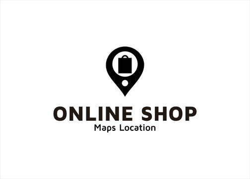 pin point map location online shop logo icon bag