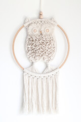 Hand made owl wall hanging