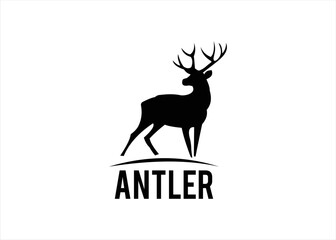 antler deer logo design retro vintage
