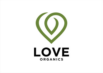 love organic leaf logo design vegetarian herbal medical