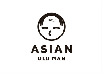 asian old man logo design character japan chinese