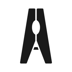 Clothes peg icon silhouette .design template vector illustration