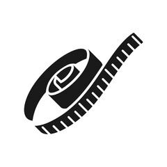 Measure Tape icon silhouette .design template vector illustration